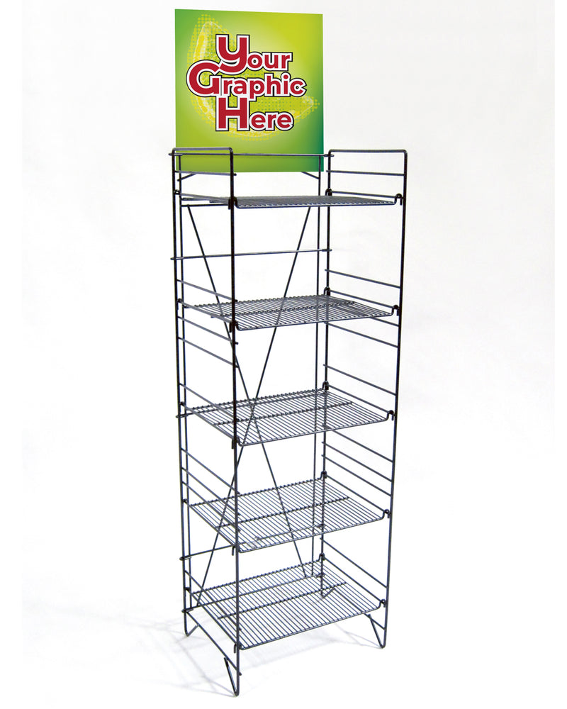 Black Foldout  - 5-Shelf Wire Display Rack 2 - Count